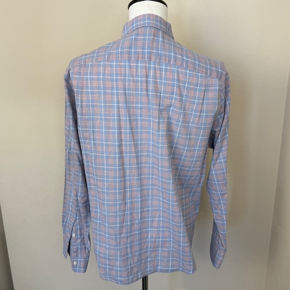 FAHERTY Men’s Blue and Pink Check Plaid Long Sleeve Button Down | Size M - Picture 5 of 10